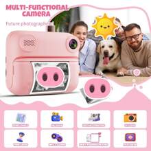 Mini Camera Instant Print For Boys And Girls, 1080P HD Dual-Lens Selfie Digital Camera With Print Paper , Christmas Birthday Gifts Toys