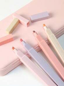 12 pezzi di evidenziatori quadrati, finemente incisi, impermeabili e resistenti alla sbiaditure, adatti per diari, prese di appunti e organizzazione dello studio, design in plastica, applicazione scorrevole, ideali per uso scolastico, in ufficio e per diari - Forniture scolastiche e per ufficio, consegna casuale Ritorno a scuola