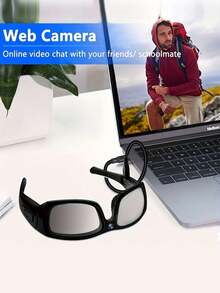 Yakison 1PC Music Camera Glasses, 1080P HD Outdoor Sports Glasses, Smart Music Glasses, Portable Camera, Video Camera Glasses, 64GB Storage Card And USB Interface In Ear Headphones - 彩色 - 查看 4