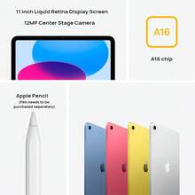 Apple Tablet IPad (11th Generation) 2025 New Liquid Retina Display 12 Million Rear Camera With USB-C Interface 11 Inches WLAN Version A16 Chip Silver