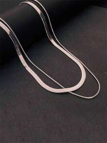 1pc Stainless Steel Double Layer Necklace For Men, Fashionable And Minimalist Accessory For Men, Birthday Gift, Elegant Men's Necklace Fathers Day Gift School Jewelry Men Y2k Accessories Goth Men's Chains Jeans Accessories Gothic Jewellery Back To School Street Halloween Accessories Punk