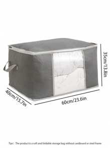 1 Pieza Bolsa de almacenamiento de gran capacidad, Bolsa de almacenamiento de edredón no tejido, Bolsa de almacenamiento y transporte de edredón, Bolsa de almacenamiento de ropa y equipaje, Para almacenamiento y organización estacional, Decoraciones de otoño, Decoración de festival, Decoración de habitación, Decoración del hogar, Decoración de dormitorio