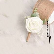 Bride And Bridesmaid Wedding Bouquet, White & Champagne Artificial Rose Wedding Decoration, Artificial Rose Wedding Bouquet, Bridal Bouquet, Bridesmaid Bouquet, Wedding Centerpiece Floral Arrangement, Party Home Decor Gift, Birthday Graduation