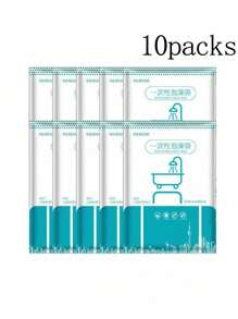 Funda desechable para bañera, bolsa de plástico portátil y reforzada de tamaño extra grande con empaque individual, bolsa de baño desechable, cubierta para bañera, para forros de bañera de hotel, salón, spa, hogar y viajes, película de plástico para ducha, accesorios de viaje, artículos esenciales para el hogar y viajes de vuelta a la escuela