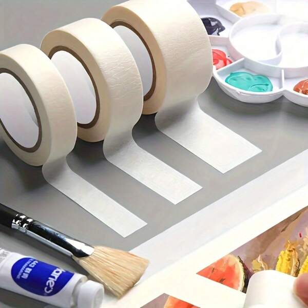 3Pcs Masking Artist Tape Removable Paper Tape (0.59/0.79/1.18in. X 394in.) For Watercolor, Drawing And Painting, Watercolor Canvas Frames, Medium Adhesion For Paper Arts