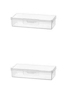 Caja de almacenamiento de palillos de dientes: Caja portátil de hisopos de algodón, diseño de dibujos animados lindos | Almacenamiento de palillos de dientes + Almacenamiento de hisopos de algodón + Almohadillas de maquillaje | Esencial de viaje/Caja de maquillaje minimalista/Caja portátil a prueba de humedad para palillos de dientes al aire libre/Caja de hisopos de algodón médica/Caja de herramientas de manicura | Almacenamiento esencial para coche/hogar/viaje - transparente - Ver 11