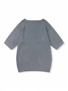Men's Solid Color Round Neck Loose Fit Knitted Short Sleeve Top