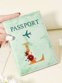 1pc A-Z 26 Letters Fashionable Letter Print Stylish Burgundy Passport Cover, Premium PU Leather Passport Wallet With Multi-Card Pockets For Credit Cards, Boarding Passes, And IDs, Compact And Portable Travel Essentials Organizer For Women, Men Graduation - Pink - View 88