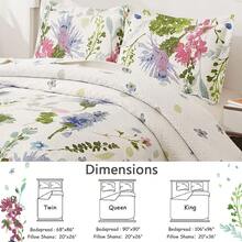 Twin/Full/Queen/King Quilt Set, 3 Piece Floral Bedding Set Microfiber Bedspread Coverlets For Beds - Happy Flowers - View 7
