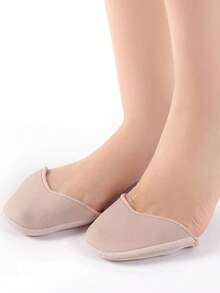 1 Pair Flesh-Tone Soft Ballet Toe Pads, Knitted Fabric Toe Shoes Protector, Elastic Dance Shoes, Accessories For Sneakers, Snow Boots, Casual Shoes, White Shoes Women Men Shoes