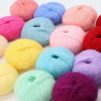 EDCUEBE7 1 Skein Mohair Yarn, Approx. 25g Weight, Soft Fluffy Yarn Suitable For DIY Clothing, Scarves, Sweaters, Garments, Crafts (Multiple Colors Available)