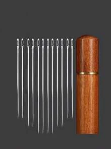 12pcs Self-Threading Sewing Needles, Suitable For Elderly And Blind People, Hand Sewing Needles With Thread Box, Blind Sewing Needles, Side Hole Needles, DIY Sewing Accessories, Sewing Needles - Multicolor - View 5