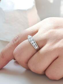 AIHUASI 1 peça Elegante Anel de Casamento de Diamante de Moissanite de Prata Esterlina 925 para Mulheres Corte Redondo de 1,0 mm com Peso Total de 0,94 Quilates, Brilhante Cor D-VVS1 Moissanite, Anel de Noivado Diário, Presente de Joias Finas para Ela