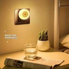 1pc Led Night Light With Dusk-To-Dawn Sensor, Energy Saving, Suitable For Bathroom, Bedroom, Kitchen, Hallway