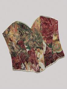 Fashionable Women Strapless Top, Elegant European Style Lace-Up Sexy Bodycon Crop Top, Streetwear