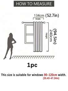 1pc Mint Green Blackout Curtain For Bedroom, Work & Study