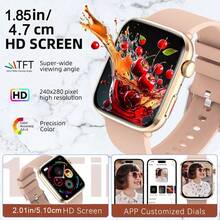 KENPANG 2025 New Intelligent Sports Health Watch Series 10 For Men And Women , Has HRV Monitoring, Heart Rate/Blood Pressure/Blood Oxygen/Sleep Monitoring, Female Physiological Period Tracking, 1.85-Inch Full Touch Screen, Bluetooth Calling, SOS, Music, NFC Access Control And Various Sports Modes, Which Is Suitable For Android /Ios And A Good Gift.