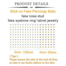 AVYRING Fake Nose Stud Fake Nose Ring Stud Fake Nose Piercing Fake Eyebrow Ring Stick On Fake Lip Piercing For Women Fake Earring Stud