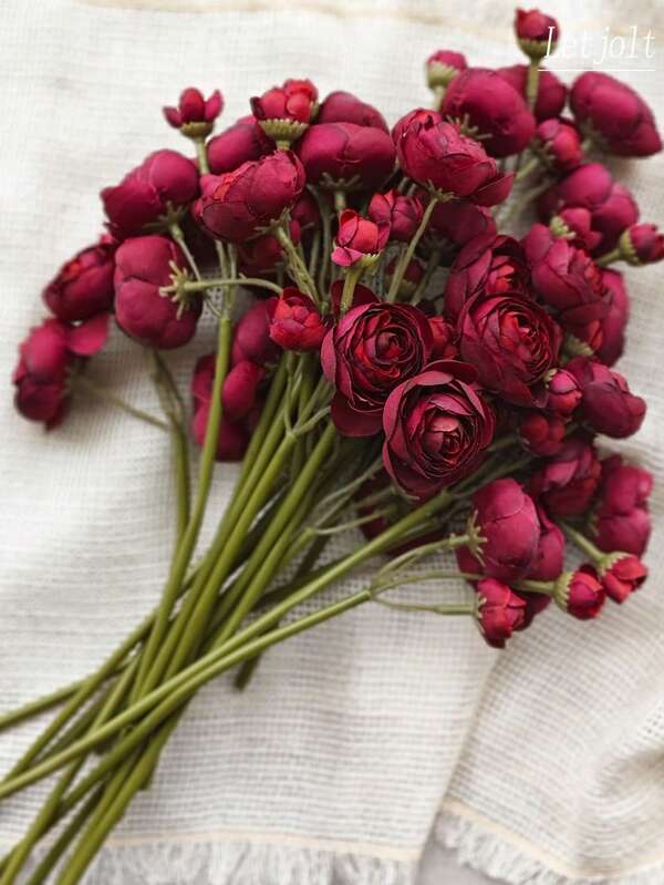 6 Stücke/PACKUNG künstliche Ranunkel Blumen Seidenblumen Bouquets für Heim-Dekoration, Hochzeit, Tisch Mittelstücke und Bridal-Shower Dekorationen, DIY Großpackung Kunstblumen Arrangements