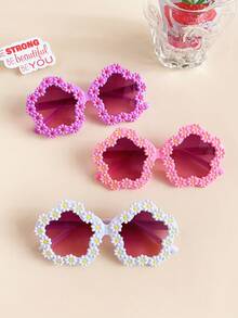 2/3件装 2025 女童可爱新款向日葵儿童宝宝时尚眼镜 - 彩色 - 查看 9