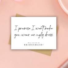 你愿意做我的伴娘卡吗？伴娘求婚卡、惊喜伴娘、承诺不穿丑衣服、伴娘礼物、新娘派对纪念品 - 多色 - 查看 9