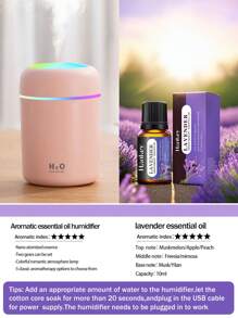 Umidificatore mini colorato, capacità 300ml, alimentazione USB, 3 colori opzionali, con nebbia fredda e luce atmosferica luminosa, 5 tipi di oli essenziali aromatici opzionali. Lo spray per aromaterapia è adatto per auto, camere da letto, soggiorni, scrivanie, umidificatori per auto di piccole dimensioni, regali per l'atmosfera della camera da letto, utilizzato per l'umidificazione quotidiana dell'aria, l'integrazione dell'acqua e la prevenzione dell'essiccamento