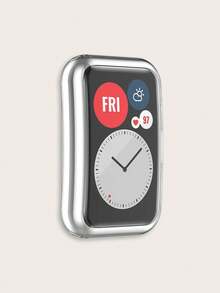 1pc Solid Color Casual Electroplated Soft TPU Full Edge Scratch-Resistant Protective Case Compatible With Huawei Watch Fit - Watch Fit - View 4