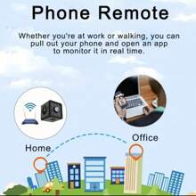 Telecamera di sicurezza senza fili mini Wi-Fi per la casa, senza necessità di alimentazione, visione notturna HD interna, monitoraggio remoto tramite cellulare