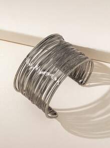 1 pieza Brazalete de mujer minimalista exagerado envuelto en metal, adecuado para fiestas