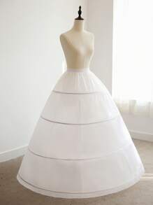 4 Steel Hoops Crinoline Petticoat, Bridal Wedding Dress Slip, Adjustable Lolita Princess Skirt Underskirt Fall Clothes For Women