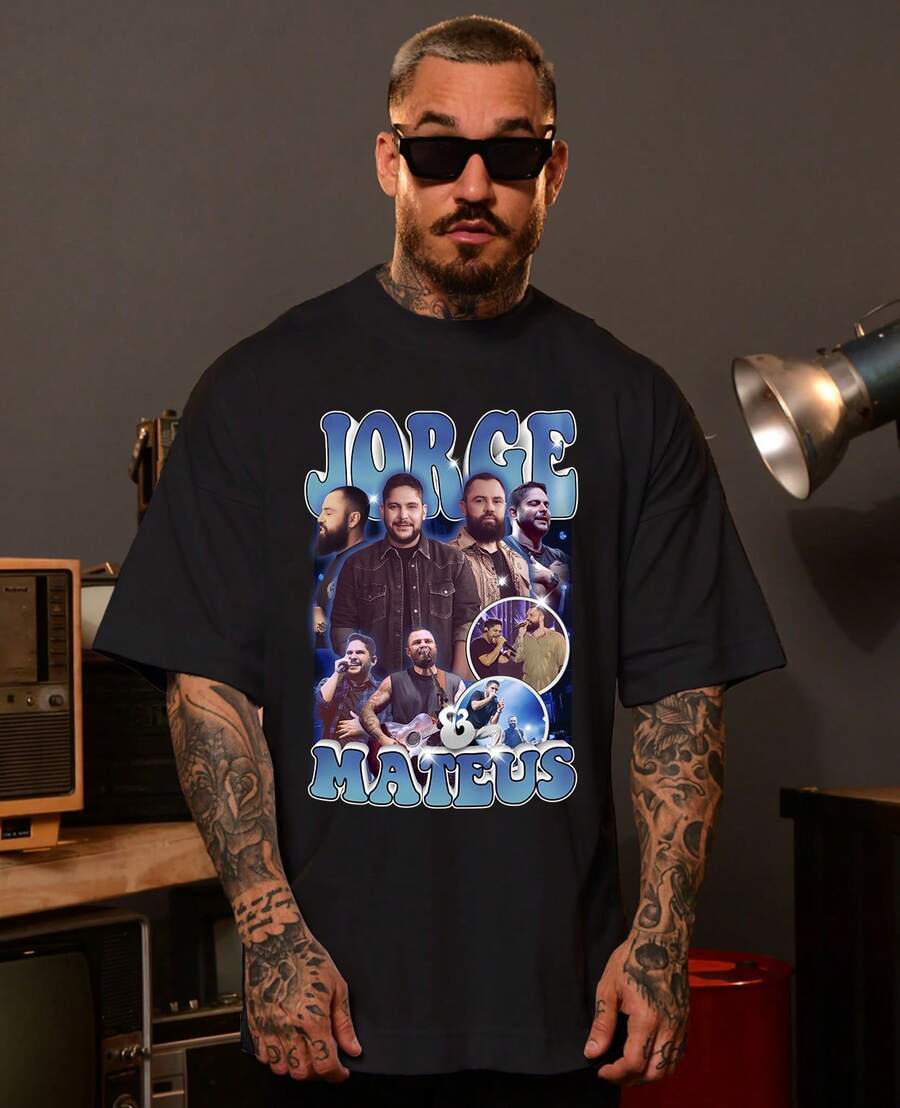 Camiseta Jorge E Mateus Unissex Sertanejo Turnê 20 Anos Show Novo Album