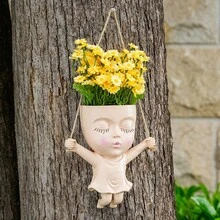 Cute Succulent Planter, Minimalist Creative Garden Swing Flower Pot For Balcony - Multicolor - View 3