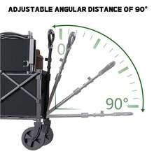 GAWFOLK A Foldable Outdoor Camping Cart, A Convenient Shopping Trolley, And An All-Terrain Vehicle For Outdoor Picnics. It Is Suitable For Various Terrains And Is Convenient For Shopping, Picking Up Goods, Loading Items, Fishing, Doing Sports, And Can Be Used On The Beach Or The Lawn. It's Truly Practical. - Black - View 9