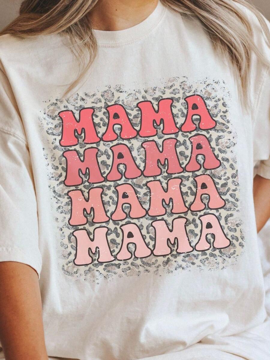 Mama Graphic Tee - 米色 - 查看 1
