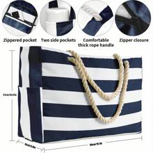 Women's Beach Tote Bag, Large Waterproof Zipper Beach Bag Sandproof Pool Bags (Random Pattern)