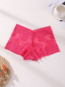 5 PCS Women's Sexy Lace Boxer Shorts Mid Waist Seamless Briefs Tummy Control &Butt Lifter Stretch Panties Hollow Out Sports Underwear Lingerie