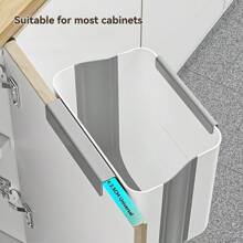 1 pieza Papelera de cocina plegable de montaje en pared, cubo de basura colgante de puerta de gabinete, sin necesidad de agacharse, papelera de sobremesa de gran tamaño, almacenamiento y organización convenientes, ahorra espacio para una cocina ordenada