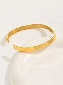 1pc Fashionable Stainless Steel Bracelet, Suitable For Daily Wear - Black - View 2