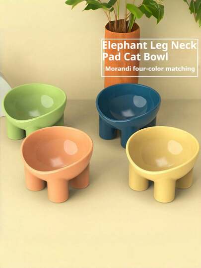 SHEIN2025 "Prezent dla zwierząt – Podwyższona miska dla kota w kolorze makaronikowym z pochyleniem 15° i podstawą antypoślizgową, miska do karmienia zwierząt (kot/pies) z ochroną szyi"