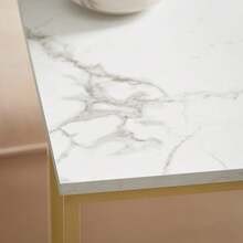 SoBuy FBT87-G Side Table Sofa Table Coffee Table Laptop Table Bedside Table Nursing Table With Golden Metal Frame W X H X D Approx. 48 X 62 X 30 Cm - Gold - View 3