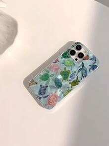 1 件夏季海龟海滩图案防水、防指纹、防刮透明 IMD 光滑亮面柔软手机壳 - 彩色 - 查看 2