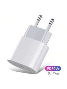 Compatible Fast Charger, Equipped With 100cm/3.3ft USB-C To Lightning Charging Cable, 20W USB-C Wall Charger, Compatible With 16e/14/Plus/13/12/11/Pro Max/Mini/ - 歐規C型插(220-240V) - 查看 13