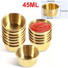 12pcs Stainless Steel Dipping Sauce Bowls, 45ml And 55ml Mini Reusable Condiment Cups For Home And Restaurant - Multicolor - View 7