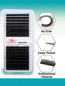 FADVAN Fadvan 16 Rows 7-15mm L/L+/LC/LD/LU Curl Volume Eyelash Extensions Individual Eyelashes For Grafting Silk Soft Classic False Lashes Supplies,Natural, Lash Tech Supplies