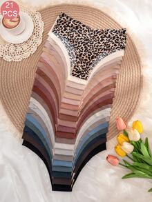 Set de 21 bragas de bikini adhesivas y cómodas para mujer - Multicolor - Ver 1