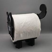 黑色可爱猫咪图案卫生纸架，适合直径 38 毫米 - 41 毫米（1.50 英寸 - 1.57 英寸）的卫生纸卷，图片中的纸巾卷仅用于演示，不包括返校 - 黑色 - 查看 9