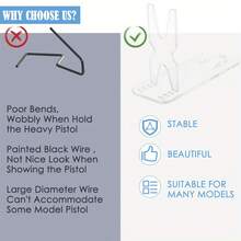 1个/2个亚克力透明手枪展示架，可调节手枪型号展示支架 - 彩色 - 查看 4