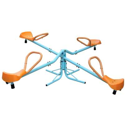 Kids Seesaw Spinning Teeter Totter With 4 Seats, 360 Degrees Rotating Kids Outdoor Playground