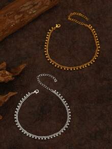 1pc Minimalist Chain Pendant Anklet For Women - Multicolor - View 4