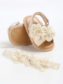 女童户外凉鞋，优雅白色，夏季